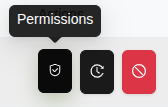 Permission management - shield, gear, and delete icons