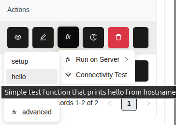 Hello function selection
