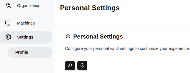 Profile settings page