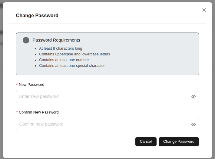Password change form