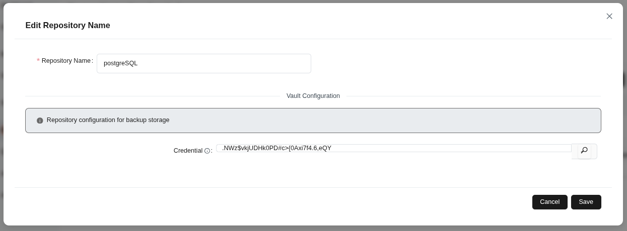 Credential editing form